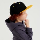 Бейсболка с прямым козырьком для мальчика MINAKU, размер 56, цвет чёрный/жёлтый - фото 108184985