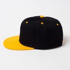 Бейсболка с прямым козырьком для мальчика MINAKU, размер 56, цвет чёрный/жёлтый - фото 108184989