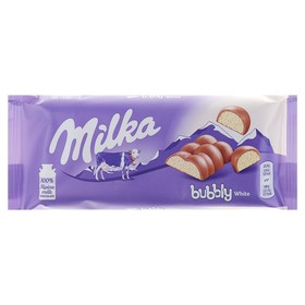 Молочный шоколад Milka Bubbly White Chocolate белый с пузырьками, 95 г