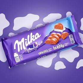 Молочный шоколад с пузырьками Milka Bubbly Milk Chocolate, 90 г 4214469