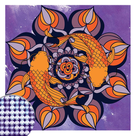 Алмазная мозаика мандала «Рыбки» с частичным заполнением, 20 х 20 см. Набор для творчества