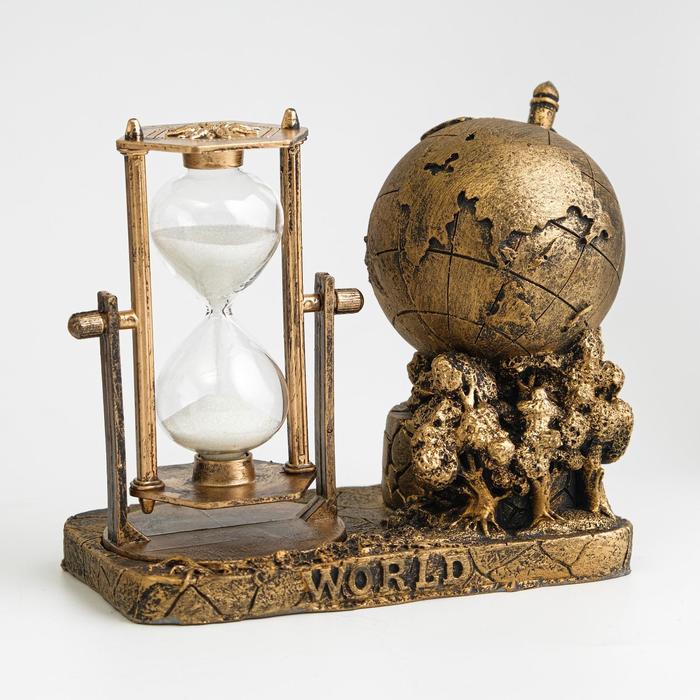 Песочные часы "Мир", сувенирные, 16 х 9 х 14 см, микс - фото 8546377
