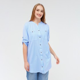 Рубашка женская, цвет голубой, размер 48