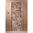 Дверь «Хохлома», размер коробки 190 × 70 см, левая, цвет бронза - фото 6167591