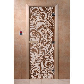 Дверь «Хохлома», размер коробки 190 × 70 см, левая, цвет бронза