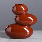 Ваза настольная "Сбалансированные камни", коричневый цвет, 20 см, керамика - фото 9117683