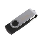 Флешка USB2.0 Mirex SWIVEL BLACK, 64 Гб, чт до 25 Мб/с, зап до 15 Мб/с, цвет черный-серый