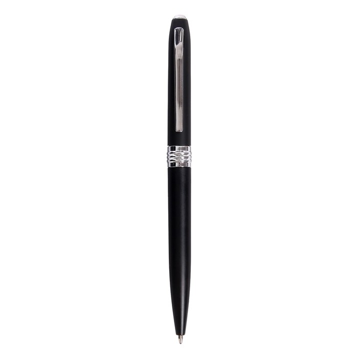 Ручка шариковая автоматическая, корпус черный с серыми вставками CALLIGRATA