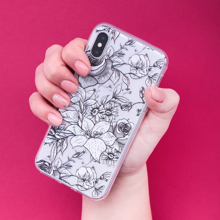 Чехол для телефона iPhone X/XS «Цветы», 14.5 × 7 см