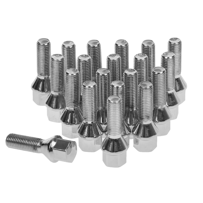 Болт колесный 12x1.25 под ключ 17, конус, хром, набор 20 шт
