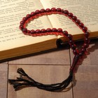 Четки "Янтарь" имитация, с перемычкой, 33 бусины, тёмная вишня