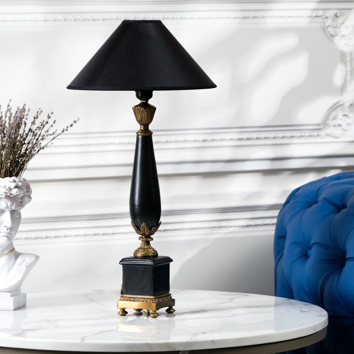 Лампа настольная "Императорская колонна", черная, 18 × 18 × 70 см - фото 30136