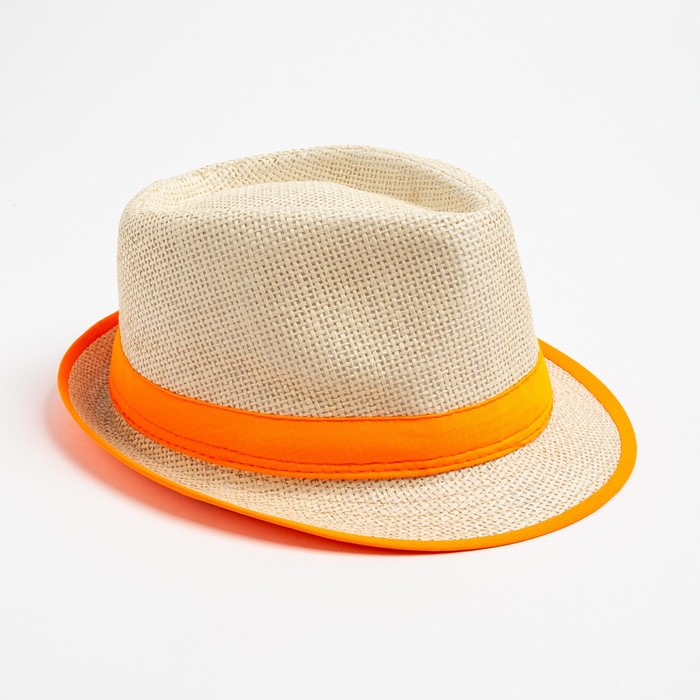 Шляпа женская "Летняя", размер 56-58, цвет оранжевый