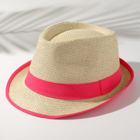 Шляпа женская MINAKU "Летняя", размер 56-58, цвет розовый