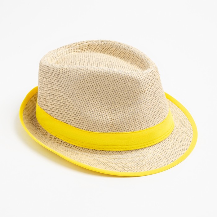Шляпа женская "Летняя", размер 56-58, цвет жёлтый