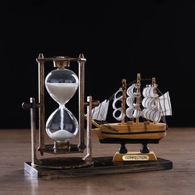 Часы песочные "Фрегат", 15.5х6.5х12.5 см, микс в Донецке