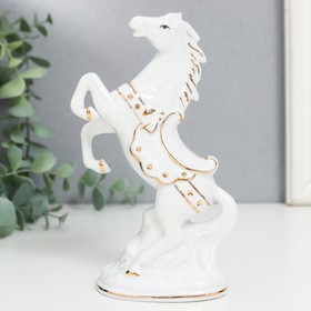 Сувенир керамика "Конь на дыбах" белый с золотом,  16х9х4,8 см в Донецке
