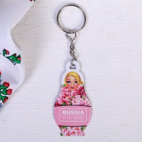 Брелок-матрёшка «Розовые цветы» в Донецке