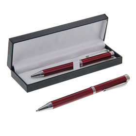 Ballpoint pen in gift swivel leather case "Director"
