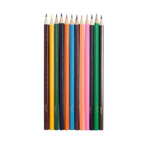 Карандаши цветные Calligrata "Машинка", 12 цветов, корпус шестигранный (деревянный) - фото 12019764