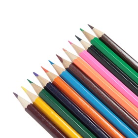Карандаши цветные Calligrata "Машинка", 12 цветов, корпус шестигранный (деревянный) - фото 12019765