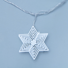 Гирлянда «Нить» 4 м с насадками «Новогодняя сказка», IP20, прозрачная нить, 20 LED, свечение мульти, 8 режимов, 220 В 3590736