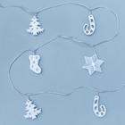 Гирлянда «Нить» 4 м с насадками «Новогодняя сказка», IP20, прозрачная нить, 20 LED, свечение мульти, 8 режимов, 220 В 3590736