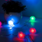 Гирлянда «Нить» 5 м с насадками «Ёжики», IP20, прозрачная нить, 20 LED, свечение мульти (RG/RB), мигание, 220 В 541541