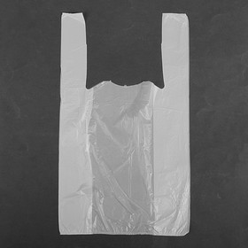 Пакет "Белый", полиэтиленовый, майка, 25 х 45 см, 9 мкм