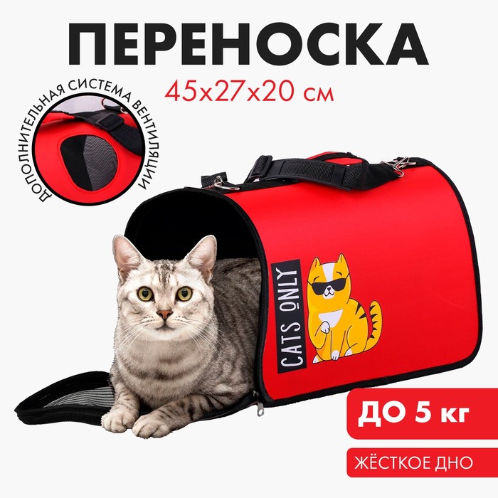 Сумка-переноска раскладная, каркасная Cats only 45x27x20 см