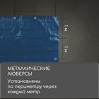 Тент защитный, 6 × 5 м, плотность 60 г/м², УФ, люверсы шаг 1 м, синий 4273841