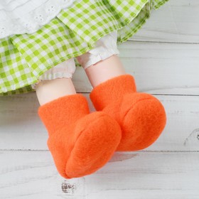 Носки для куклы, длина стопы: 7 см, цвет оранжевый