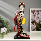 Кукла коллекционная "Японка в цветочном кимоно с флейтой" 30х12,5х12,5 см - фото 1069925