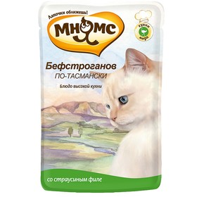 Влажный корм Мнямс "Бефстроганов по-тасмански" для кошек, с мясом страуса, пауч, 85 г