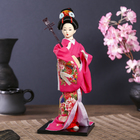 Кукла коллекционная "Японка в цветочном кимоно с музыкальным инструментом" 30х12,5х12,5 см - фото 1069931