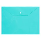 Папка-конверт на кнопке А4, 0.2 мм, Proff. Clear Bag, полупрозрачная, мятная Папка-конверт на кнопке А4, 0.2 мм, Proff. Clear Bag, полупрозрачная, мятная