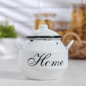 Банка для сыпучих продуктов Home, 1 л, 15×13×14,5 см, цвет белый 4122681