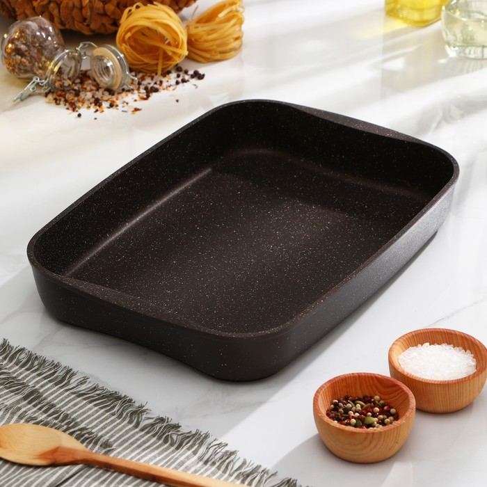 Baking tray 36.5x26x5.5 cm, non-stick coating, coffee marble