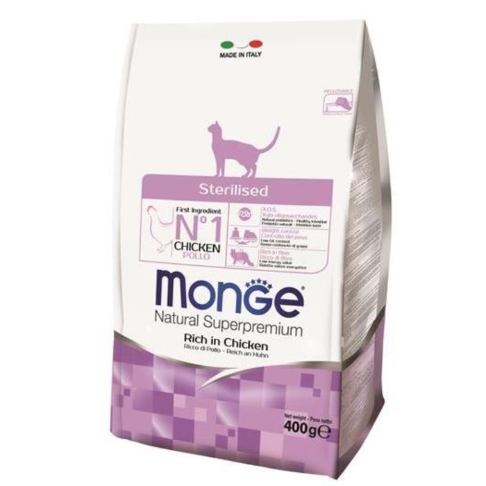 Сухой корм Monge Cat Sterilised для стерилизованных кошек, 400 г - фото 7061556