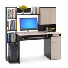 Компьютерный стол, 1486 × 600 × 1440 мм, цвет корпус венге / фасад белёный дуб - фото 6726494
