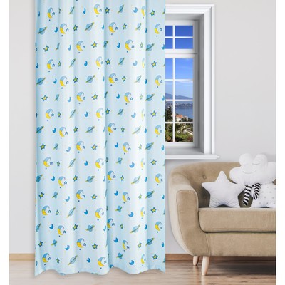 Drape Baby I "milky Way" without the holder, color blue, 110 x 265 cm, blackout, 100% p/e