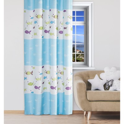 Drape Baby I the Ocean without the holder, color blue, 110×260 cm, blackout, 100% p/e