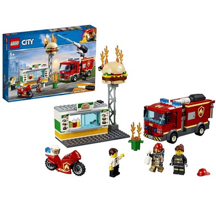 Конструктор Lego City «Город Пожарные: Пожар в бургер-кафе»
