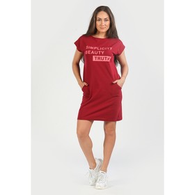 Платье-футболка, размер 54, цвет бордовый