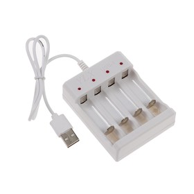 Зарядное устройство для четырех аккумуляторов АА или ААА UC-24, USB, ток заряда 250 мА,белое