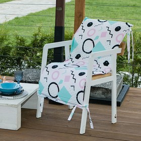 Подушка на уличное кресло «Этель» Квадраты, 50×100+2 см, репс с пропиткой ВМГО, 100% хлопок