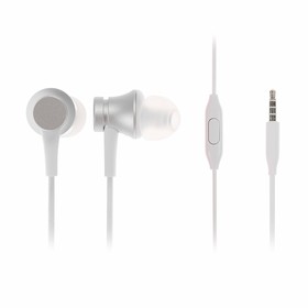 Наушники Xiaomi Mi In-Ear Basic, вакуумные, микрофон, 32 Ом, 3.5 мм, 1.25 м, серебристые