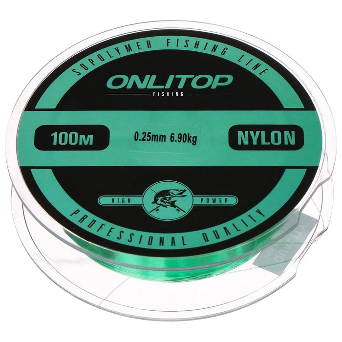 Fishing line nylon green LIZARD d=0,25 mm, 100 m, 6.9 kg
