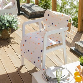 Подушка на уличное кресло «Этель» Треугольники, 50x100+2 см, репс с пропиткой ВМГО, 100% хлопок