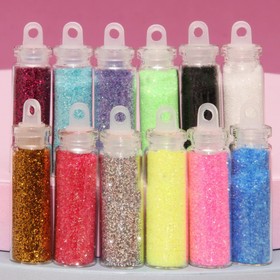 Sequins for nail art, small, 12 bottles, MIX color